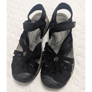 🖤 KEEN Women’s Rose Sandals Black/Neutral Grey – Size 10